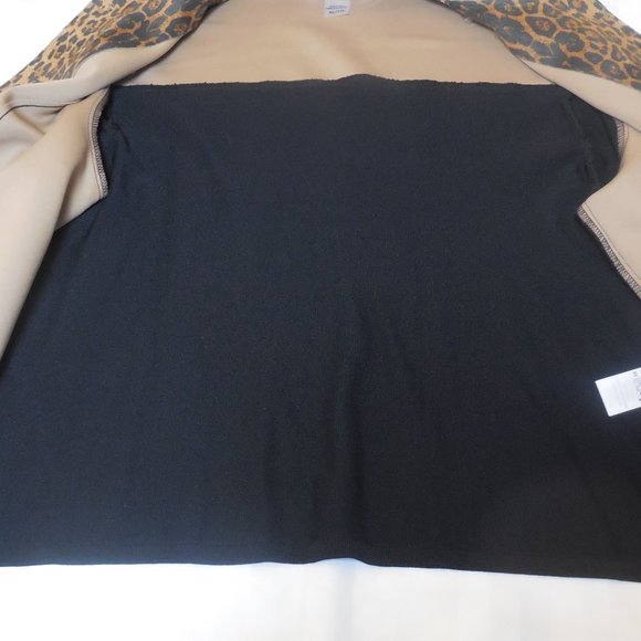 Jacket XL animal print long sleeve open front cardigan sweater black brown - Picture 11 of 14